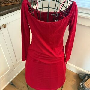 Alice + Olivia Vibrant Red Long Sleeve Dress